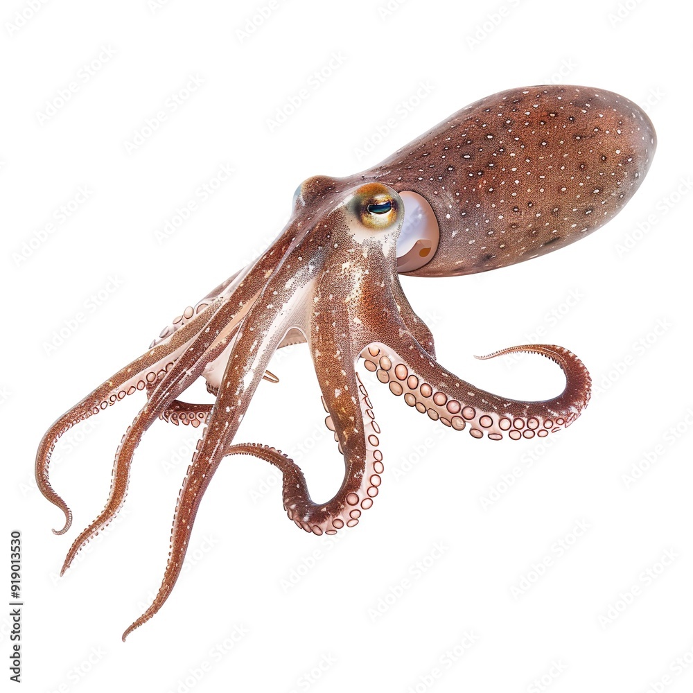 Obraz premium Squid isolated on a white background