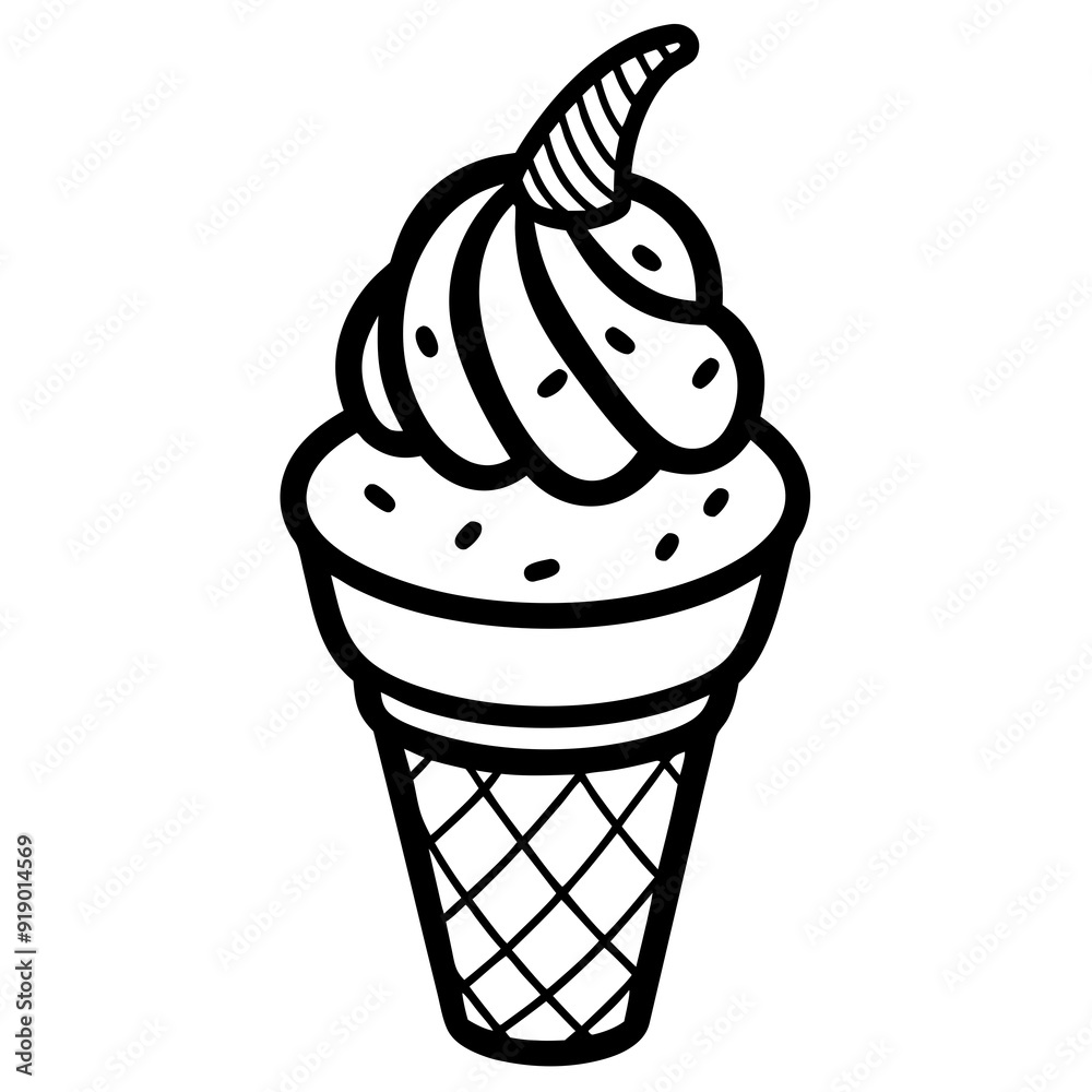 Ice cream line art vector Illustration
Ice cream line art vector Illustration