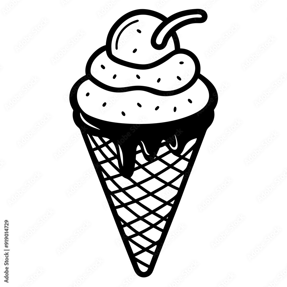 Ice cream line art vector Illustration
Ice cream line art vector Illustration