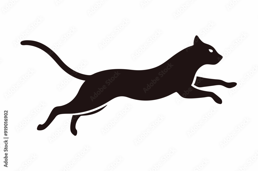 Fototapeta premium A jumping Cat vector illustration