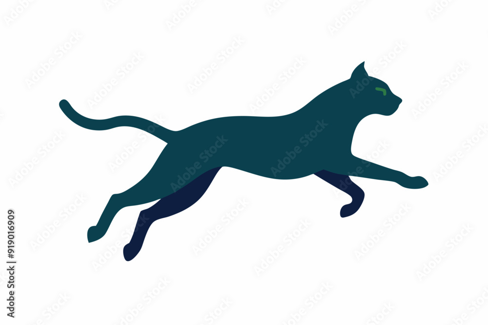 Fototapeta premium A jumping Cat vector illustration