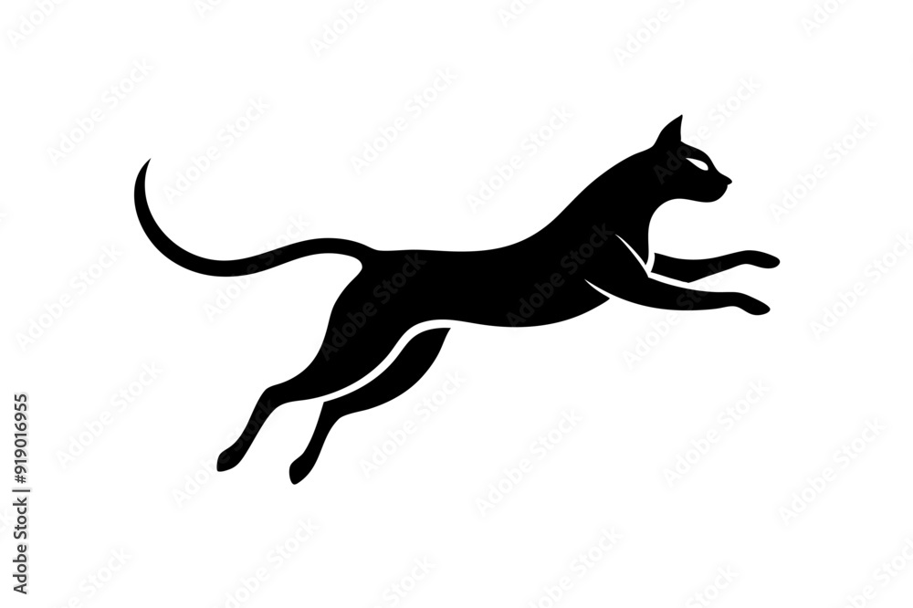 Fototapeta premium A jumping Cat vector illustration