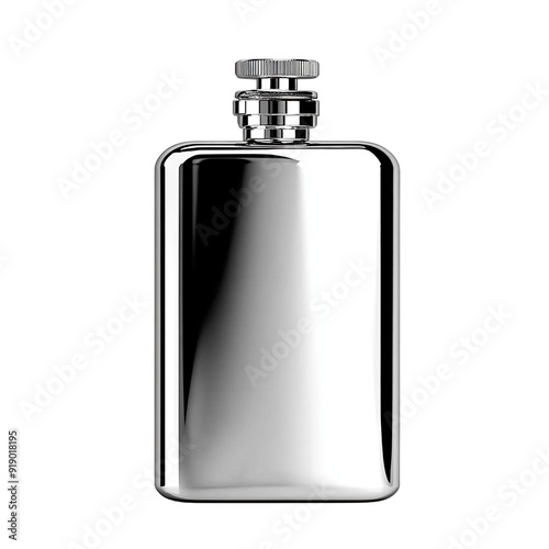 A sleek and modern stainless steel flask, ideal for carrying beverages on-the-go, perfect for outdoor activities and gatherings.PNG file