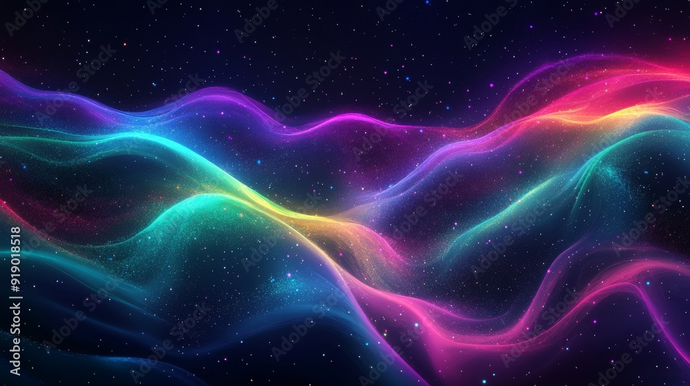 Abstract Cosmic Waves with Glittering Dust Abstract Cosmic Waves with Glittering Dust