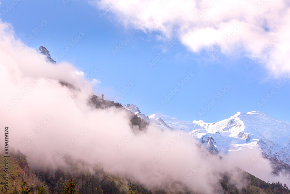 Colorful evening French Alps mountains, France Colorful evening French Alps mountains, France