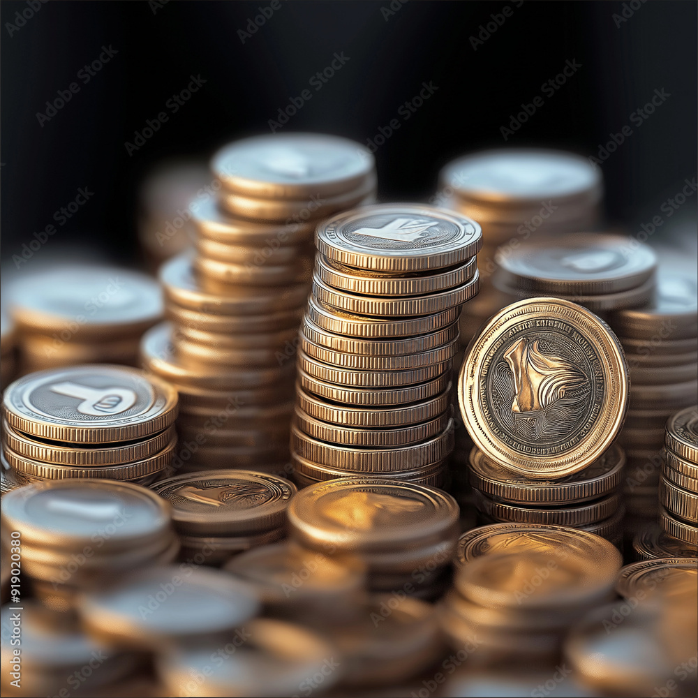 business man in a suit stacking coins on a table to show financial stock market growth and savings business man in a suit stacking coins on a table to show financial stock market growth and savings