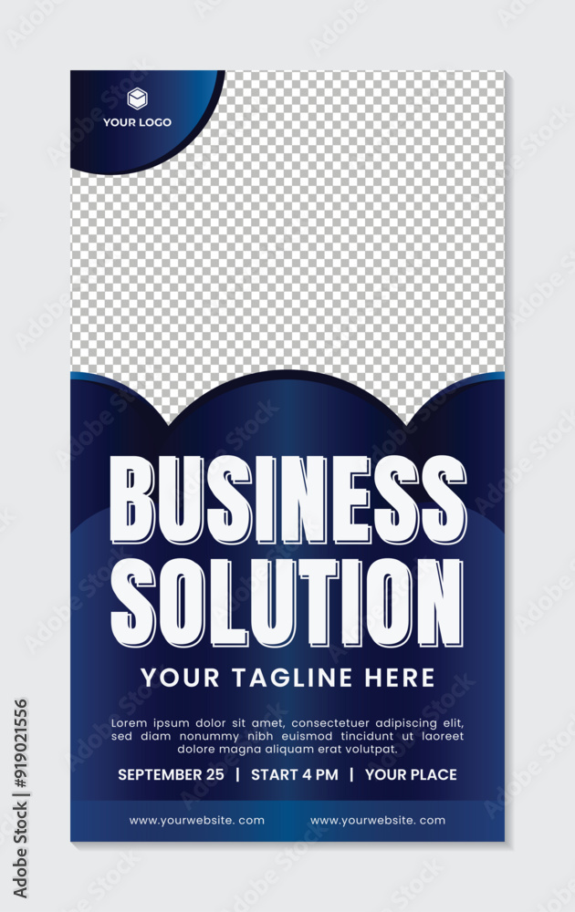 Business solution social media post template with modern design black blue background Business solution social media post template with modern design black blue background