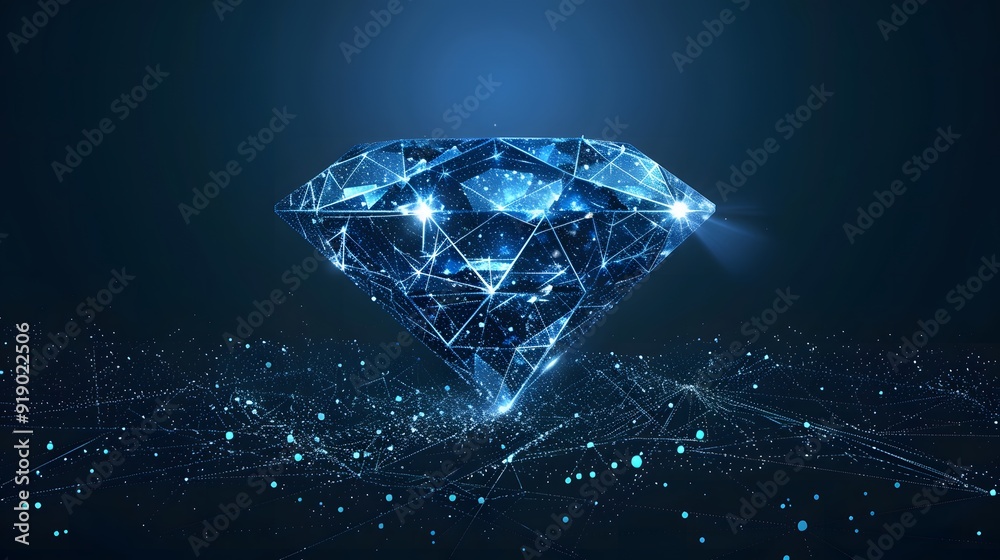 Digital Diamond, a Geometric and Luxurious Illustration Digital Diamond, a Geometric and Luxurious Illustration