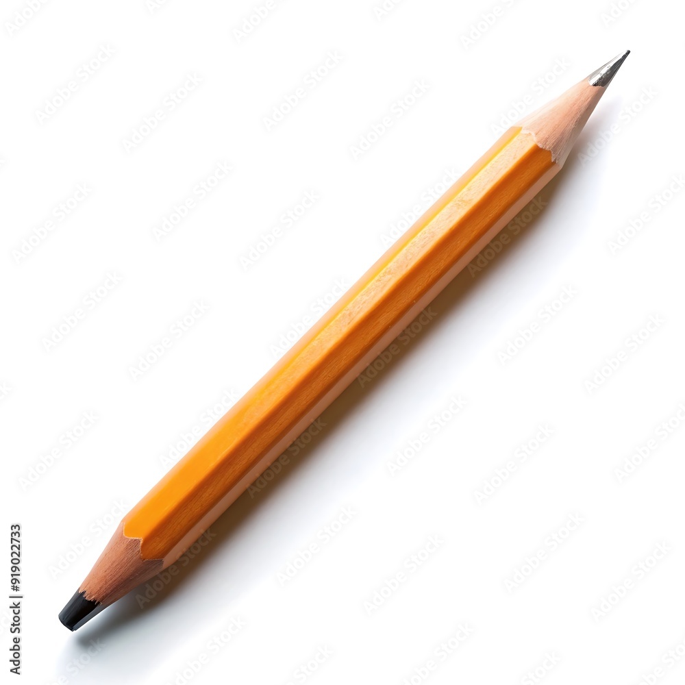 Closeup wooden pencil on white background Closeup wooden pencil on white background