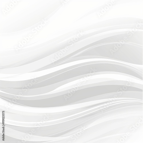 Soft Abstract White Gray Wavy Flowing Curved Lines Background, Minimalist Design, Stylish Backdrop