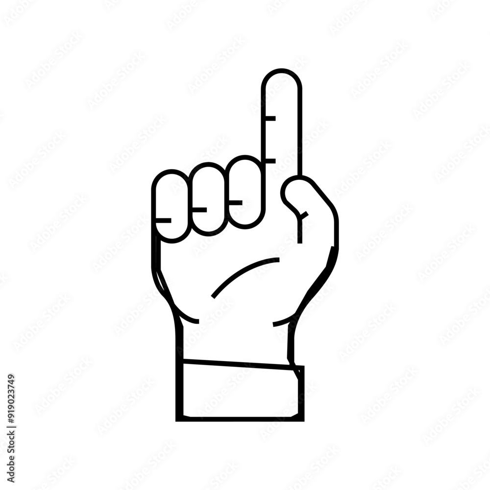 one number hand gesture line icon vector. one number hand gesture sign. isolated contour symbol black illustration one number hand gesture line icon vector. one number hand gesture sign. isolated contour symbol black illustration