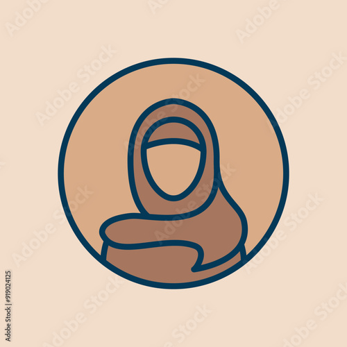 Arab woman icon. Muslim people. Vector illustration