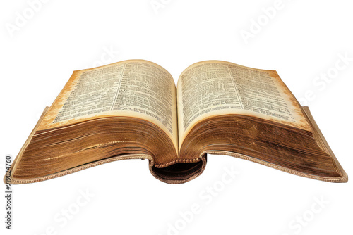 Old book isolated on a transparent background for web, banner, wallpaper