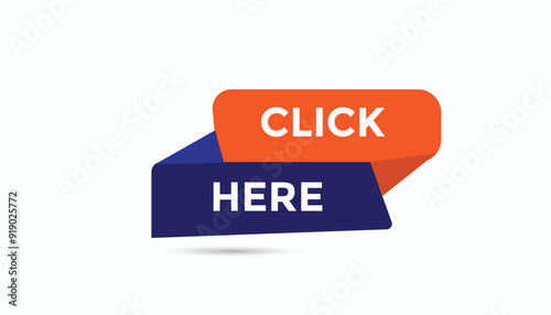 Click here button web banner templates. Vector Illustration 
