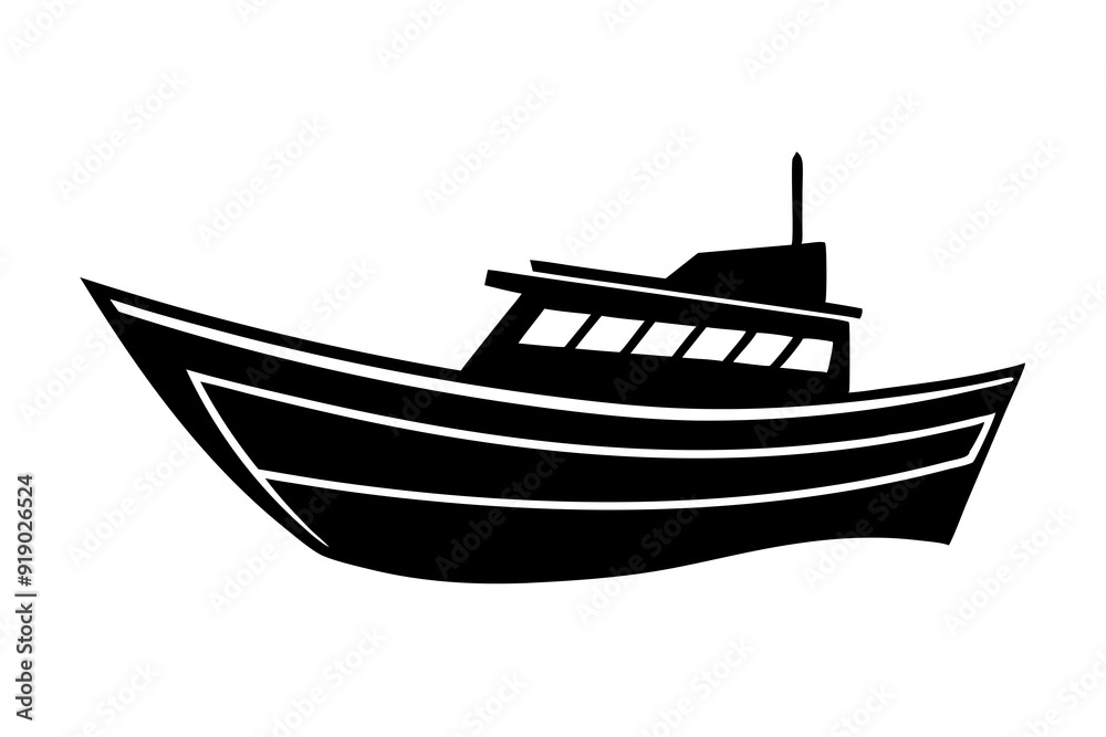 Boat icon silhouette vector illustration on a white background
Boat icon silhouette vector illustration on a white background