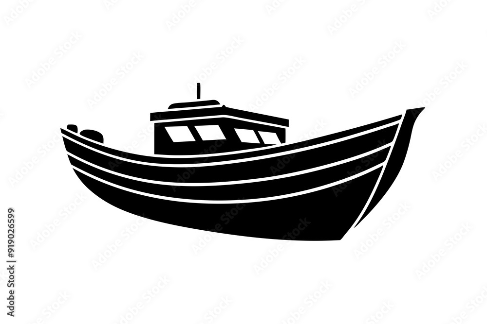 Boat icon silhouette vector illustration on a white background
Boat icon silhouette vector illustration on a white background