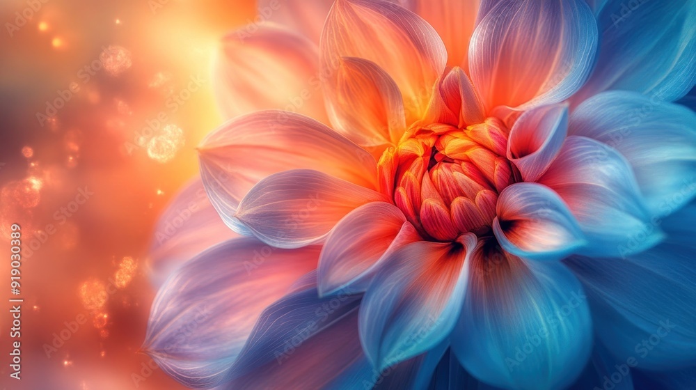 Close-up of a Colorful Dahlia with a Soft Background Close-up of a Colorful Dahlia with a Soft Background