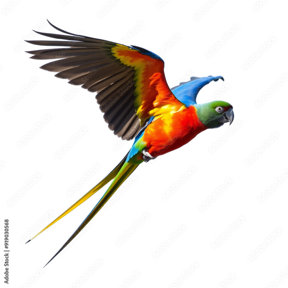 Fototapeta premium blue and yellow macaw. Generative AI illustration