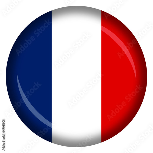 French flag circle pin and badge photo