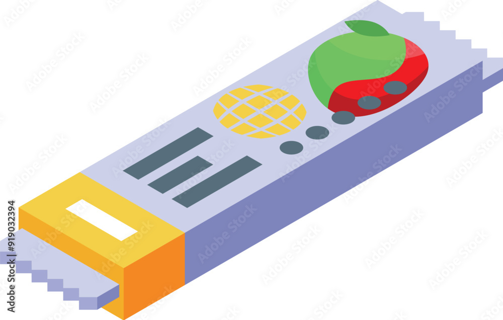 Fruit bar packaging showing nutrition facts with apple and strawberry icon for healthy lifestyle Fruit bar packaging showing nutrition facts with apple and strawberry icon for healthy lifestyle