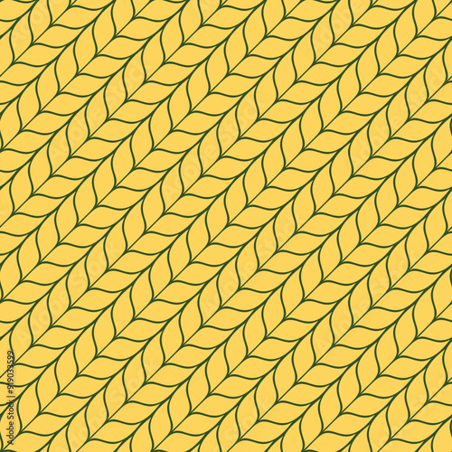 The seamless yellow background with wheat ears.