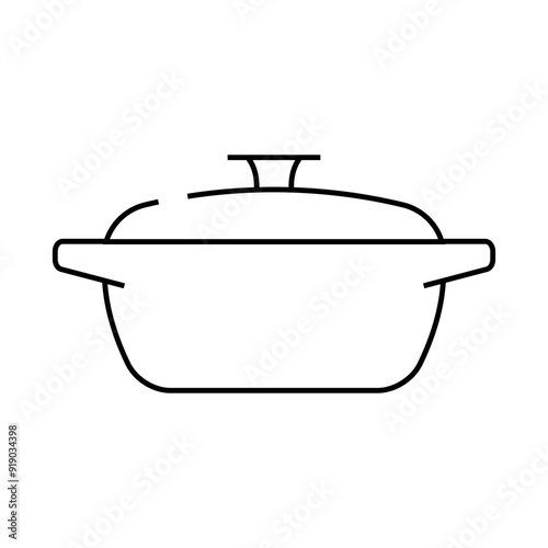 cook pot cooking line icon vector. cook pot cooking sign. isolated contour symbol black illustration