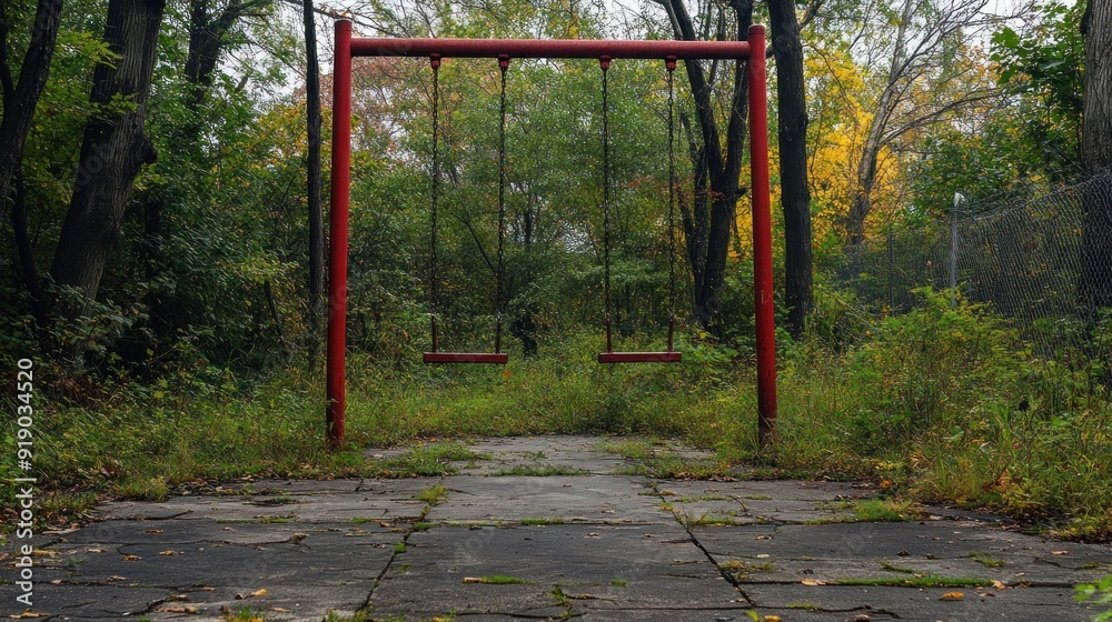 Abandoned Swing Set in the Woods Abandoned Swing Set in the Woods