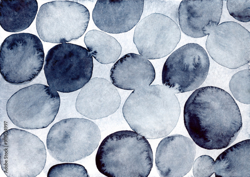 Gray watercolor blobs or stones photo