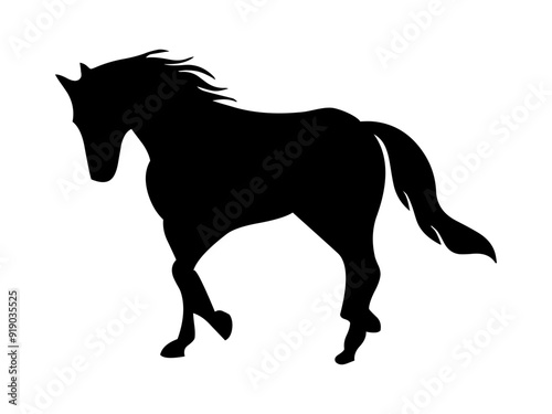black horse silhouette vector illustration