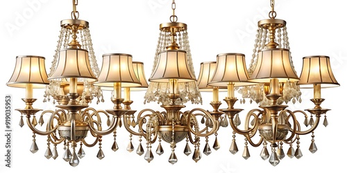 Elegant VintageInspired Chandelier Isolated On White Background