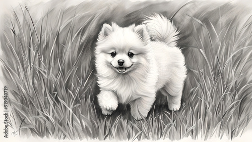 white pomeranian dog on grass