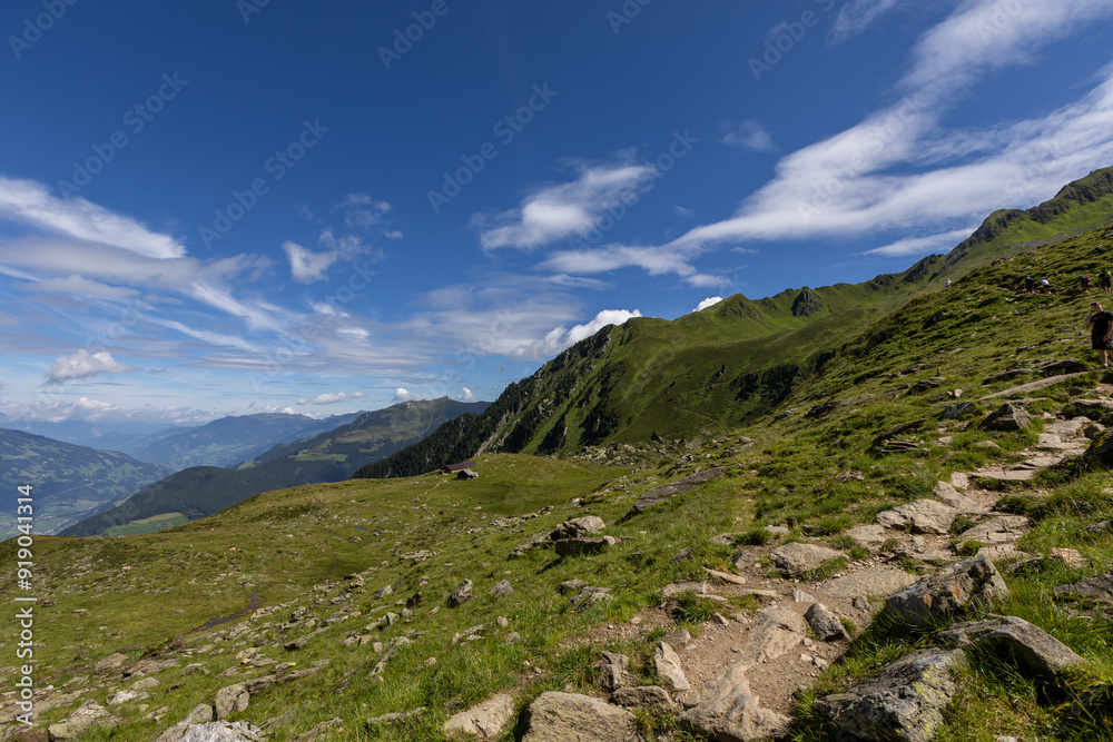 Fototapeta premium Bergpanorama auf dem Ahorn in den Zillertaler Alpen