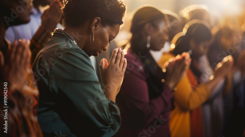 Group of black women at a religious event showing intensity and emotion of shared worship experience