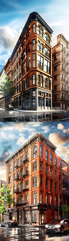 Old Brick Buildings in the City. Old Brick Buildings in the City.