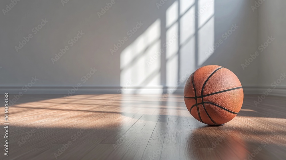 Basketball on a Wooden Floor Basketball on a Wooden Floor