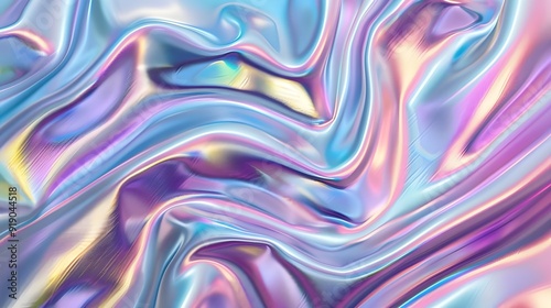 Holographic chrome gradient waves abstract background.3