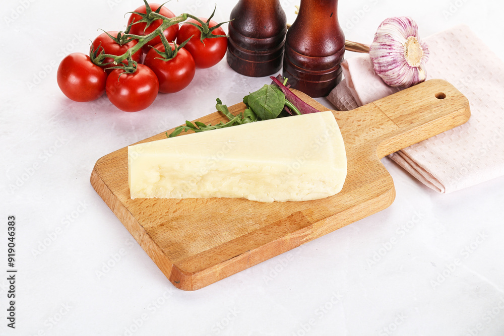 Piece Italian hard parmesan cheese Piece Italian hard parmesan cheese