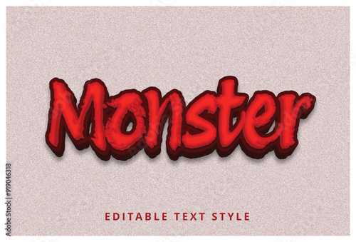 Monster 3d text effect