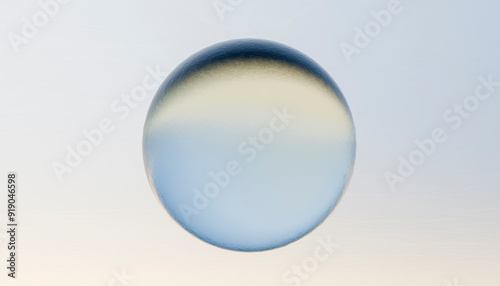 3D rendering illustration of molecular structure of water bubble