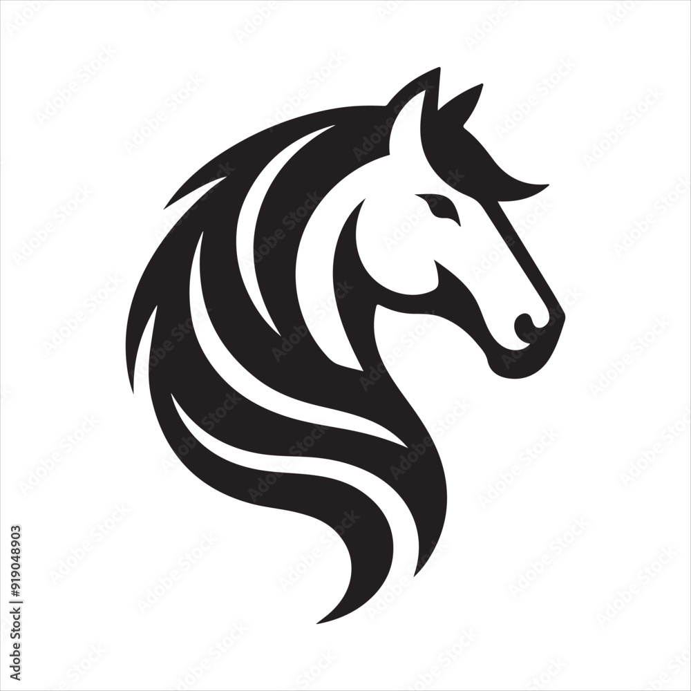 horse face silhouettes vector horse face silhouettes vector