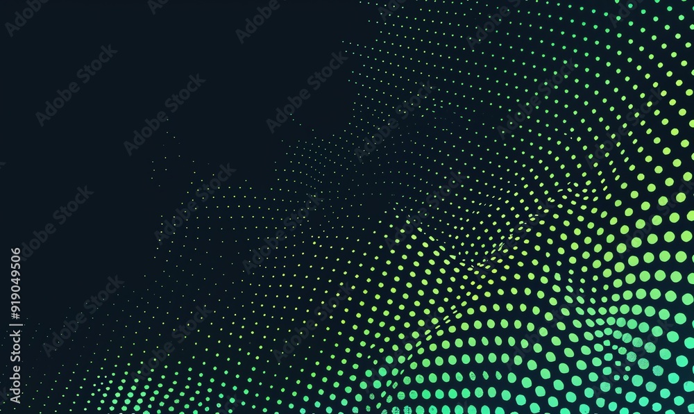 Abstract Green and Yellow Polka Dot Pattern on Black Background Abstract Green and Yellow Polka Dot Pattern on Black Background