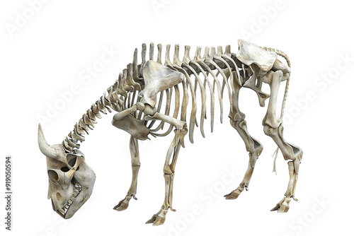 3d render of Cow skeleton Isolated on transparent background. photo