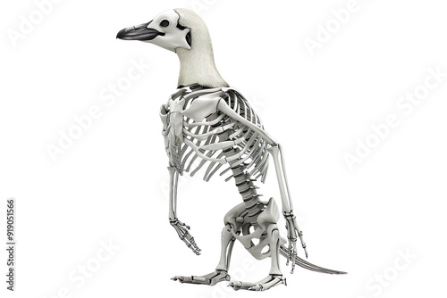 3d render of Penguin skeleton Isolated on transparent background. photo