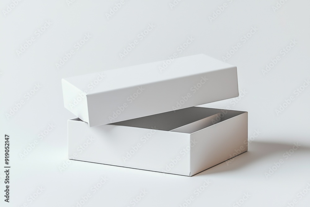 Naklejka premium Paper Box Mockup A4 on isolated background created with Generative AI