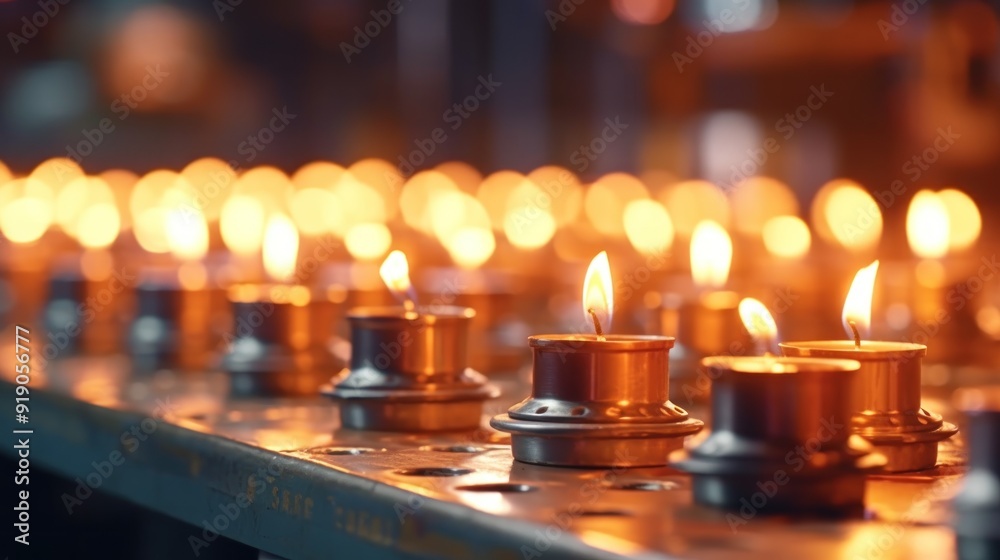 Burning Candles in a Temple Burning Candles in a Temple