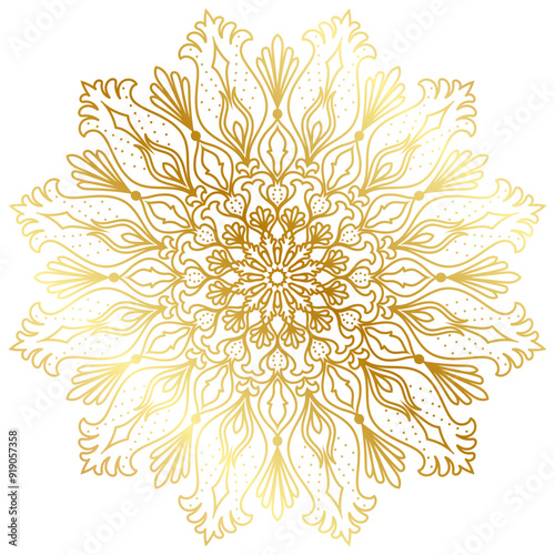gold gradient mandala Abstract elements for luxurious decoration