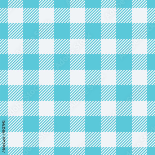 Thanksgiving plaid background seamless, woman vector fabric check. Anniversary textile pattern tartan texture in cyan and white colors.