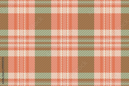 Path background seamless fabric, paint vector plaid tartan. Equal check textile pattern texture in red and light colors.