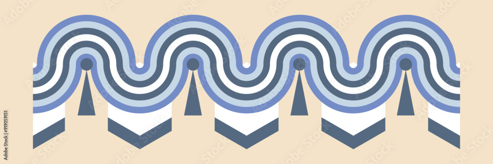 Vector symbolic abstract image of wave in greek style on beige background Vector symbolic abstract image of wave in greek style on beige background