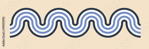 Vector symbolic image of a wave in Greek style on a beige background
